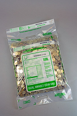 Tamper Evident Dual Handle Coin Deposit Bag