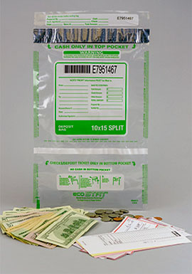 Tamper Evident Vertical Twin Cash Deposit Bag