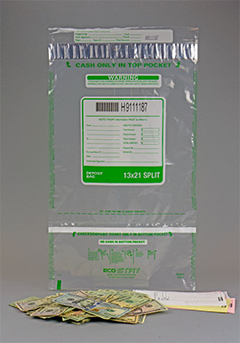 Tamper Evident Vertical Twin Cash Deposit Bag